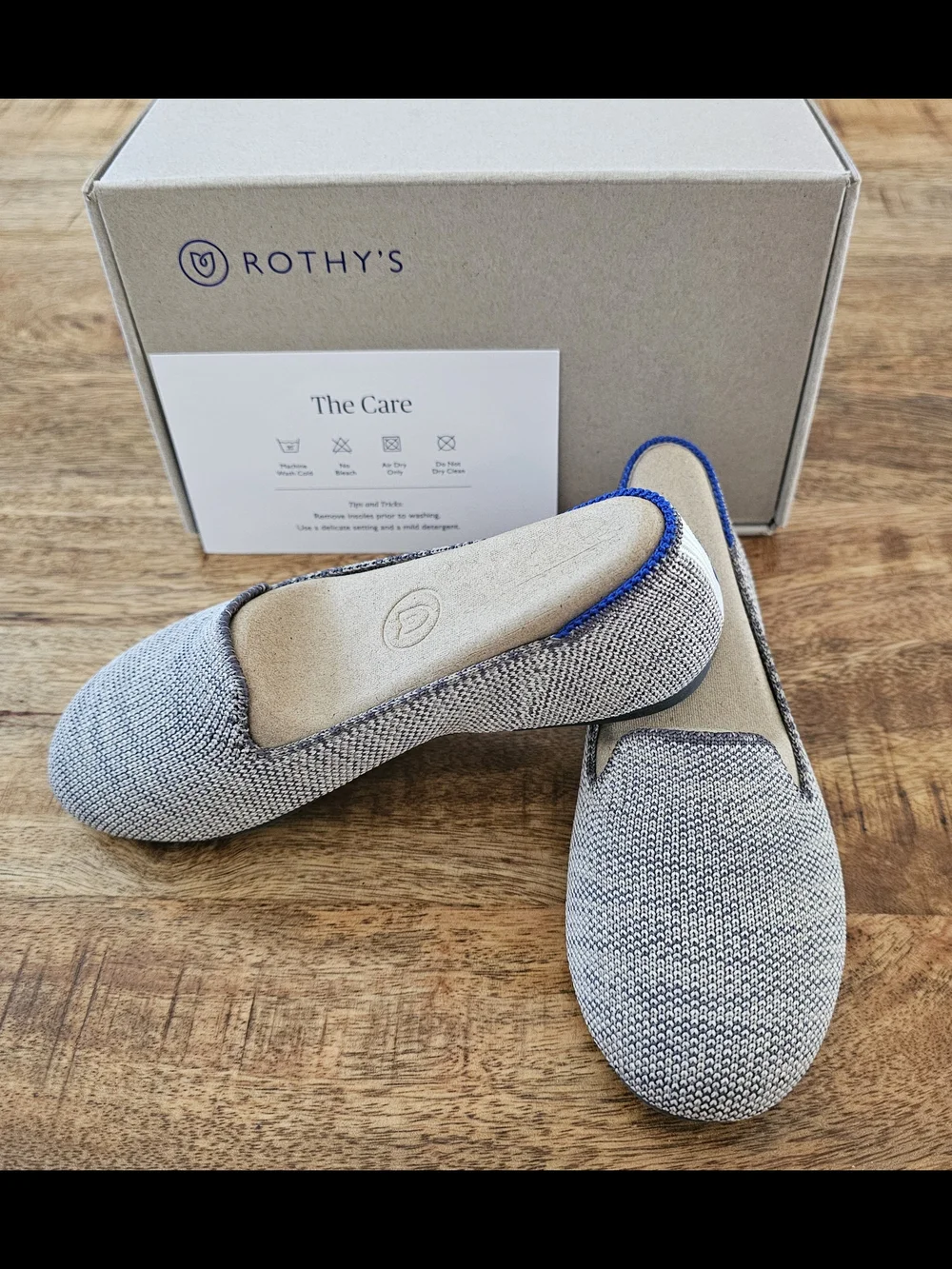 Rothy's Kids Grey & Taupe Knit Slip-On Flats sz 12 NIB